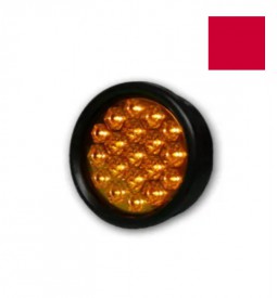 Faros Electronicos/ FARO ELECTRONICO 19LEDS - 24V - ROJO - CON ARO DE GOMA / Maromec un Aliado para tu Comercio