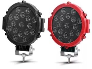 Barras Led/ FARO DE LED 51W REDONDO CARCAZA NEGRA Y ROJO / Maromec un Aliado para tu Comercio