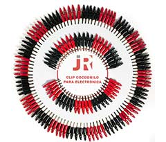 Clips Y Prensas Para Baterias/ CLIPS PARA BATERIA COCODRILO 7 AMPERES AISLADOS / EN DISPLAY - 75 ROJOS + 75 NEGROS / Maromec un Aliado para tu Comercio