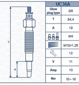 Bujias Incandescentes/ BUJÍA INCANDESCENTE CHEVROLET CORSA 1.7 DTI  16 VALV - NISSAN PICK UP 2.7D - PATHFINDER 2.7 - PATROL / Maromec un Aliado para tu Comercio