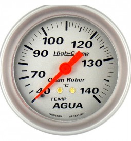 Instrumentales/ INDICADOR DE TEMPERATURA DE AGUA MECANICO UNIVERSAL LINEA HIGH-COMP CAPACIDAD 2 M. / 40-140 ºC - FONDO GRIS - 66 MM. / Maromec un Aliado para tu Comercio