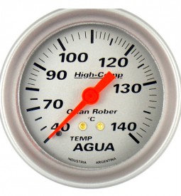 Instrumentales/ INDICADOR DE TEMPERATURA DE AGUA MECANICO UNIVERSAL LINEA HIGH-COMP CAPACIDAD 4 M. / 40-140 ºC - FONDO GRIS - 66 MM. / Maromec un Aliado para tu Comercio