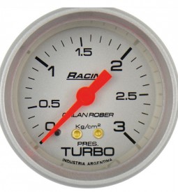 Instrumentales/ MANOMETRO PARA TURBO LINEA RACING 0-3 KG/CM² / FONDO GRIS - 52 MM. / Maromec un Aliado para tu Comercio