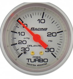 Instrumentales/ MONOVACUOMETRO PARA TURBO LINEA RACING -30P.HG - 30PSI / FONDO GRIS - 52 MM. / Maromec un Aliado para tu Comercio