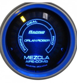 Instrumentales/ INDICADOR DE MEZCLA DE AIRE Y COMBUSTIBLE LINEA RACING / FONDO NEGRO - 52 MM. - RANGO: POBRE-RICO / Maromec un Aliado para tu Comercio