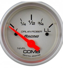 Instrumentales/ INDICADOR DE NIVEL DE COMBUSTIBLE 12V / FONDO GRIS - 52 MM. - RESISTENCIA V180 / Maromec un Aliado para tu Comercio