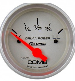 Instrumentales/ INDICADOR DE NIVEL DE COMBUSTIBLE 12V / FONDO GRIS - 52 MM. - RESISTENCIA V300 / Maromec un Aliado para tu Comercio