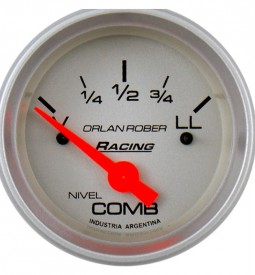 Instrumentales/ INDICADOR DE NIVEL DE COMBUSTIBLE 12V / FONDO GRIS - 52 MM. - RESISTENCIA V70 / Maromec un Aliado para tu Comercio