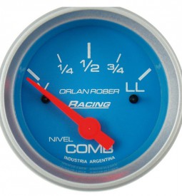 Instrumentales/ INDICADOR DE NIVEL DE COMBUSTIBLE 12V / FONDO AZUL - 52 MM. - RESISTENCIA V5 - LL 100 / Maromec un Aliado para tu Comercio