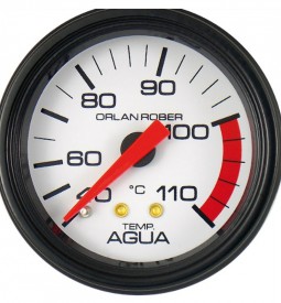 Instrumentales/ INDICADOR DE TEMPERATURA DE AGUA MECANICO UNIVERSAL CAPACIDAD 1.30 M. / 40-110 ºC - FONDO BLANCO - 52 MM. / Maromec un Aliado para tu Comercio