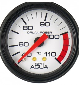 Instrumentales/ INDICADOR DE TEMPERATURA DE AGUA MECANICO UNIVERSAL CAPACIDAD 1.50 M. / FONDO BLANCO - 52 MM. / Maromec un Aliado para tu Comercio