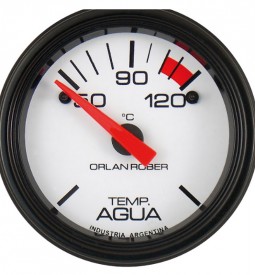 Instrumentales/ INDICADOR DE TEMPERATURA DE AGUA ELECTRICO UNIVERSAL 12V / 40-120 ºC - FONDO BLANCO - 52 MM. / Maromec un Aliado para tu Comercio