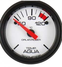 Instrumentales/ INDICADOR DE TEMPERATURA DE AGUA ELECTRICO UNIVERSAL 24V / 40-120 ºC - FONDO BLANCO - 52 MM. / Maromec un Aliado para tu Comercio