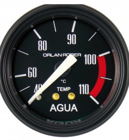 Instrumentales/ INDICADOR DE TEMPERATURA DE AGUA MECANICO UNIVERSAL CAPACIDAD 1.30 M. / 40-110 ºC - FONDO NEGRO - 52 MM. / Maromec un Aliado para tu Comercio