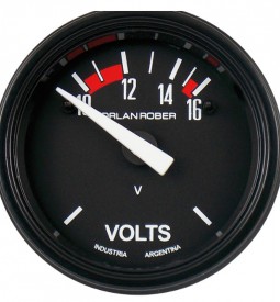 Instrumentales/ VOLTIMETRO UNIVERSAL 12V / ESCALA 10/18 - FONDO NEGRO - 52 MM / Maromec un Aliado para tu Comercio