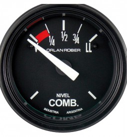 Instrumentales/ INDICADOR DE NIVEL DE COMBUSTIBLE 24V / FONDO NEGRO - 52 MM. - RESISTENCIA V180 / Maromec un Aliado para tu Comercio