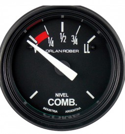 Instrumentales/ INDICADOR DE NIVEL DE COMBUSTIBLE 24V / FONDO NEGRO - 52 MM. - RESISTENCIA V300 / Maromec un Aliado para tu Comercio