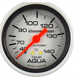 Instrumentales/ INDICADOR DE TEMPERATURA DE AGUA MECANICO UNIVERSAL LINEA COMPETICION CAPACIDAD 1.5 M. / 40-140 ºC - FONDO GRIS - 60 MM. / Maromec un Aliado para tu Comercio