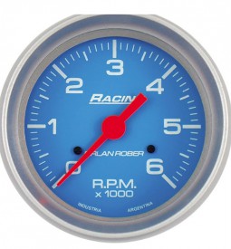 Instrumentales/ TACOMETRO DIESEL LINEA RACING 12V/24V 6000 RPM / FONDO AZUL - 80 MM. / Maromec un Aliado para tu Comercio