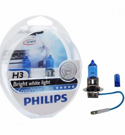 Lamparas Halogenas Y De Señalizacion/ LAMPARA H3 55W 12V (PK22S SM) / CRYSTAL VISION ULTRA - BLISTER X2 / Maromec un Aliado para tu Comercio