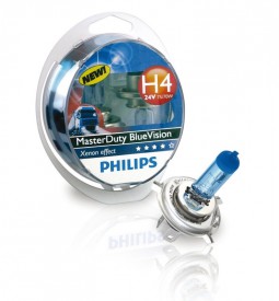 Lamparas Halogenas Y De Señalizacion/ LAMPARA H4 PT43 75/70W 24V / MASTER DUTY BLUE VISION - APLICACION SERVICIO PESADO - BLISTER X1 / Maromec un Aliado para tu Comercio