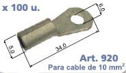 Terminales De Instalacion/ TERMINAL OJAL COBRE ESTANADO 10 MM. / Maromec un Aliado para tu Comercio