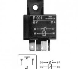 Relays/ RELAY INTERRUPTOR DE BOCINA. LUCES Y ACCESORIOS UNIVERSAL / 12V - 50 AMPERES - 4 TERMINALES / Maromec un Aliado para tu Comercio