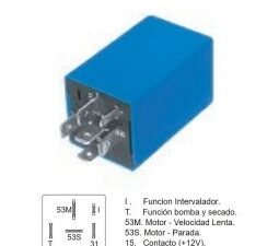 Temporizadores/ TEMPORIZADOR DE LIMPIAPARABRISAS PEUGEOT 405 - 306 / 12V - 6 TERMINALES / Maromec un Aliado para tu Comercio