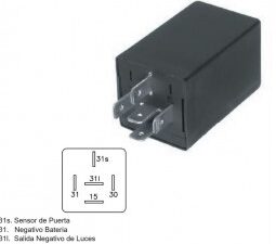 Temporizadores/ TEMPORIZADOR DE LUZ DE INTERIOR VW GACEL / 12V - 5 TERMINALES / Maromec un Aliado para tu Comercio